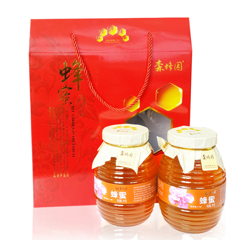 森蜂园 蜂蜜1000g*2 百花蜂蜜礼盒装大礼包
