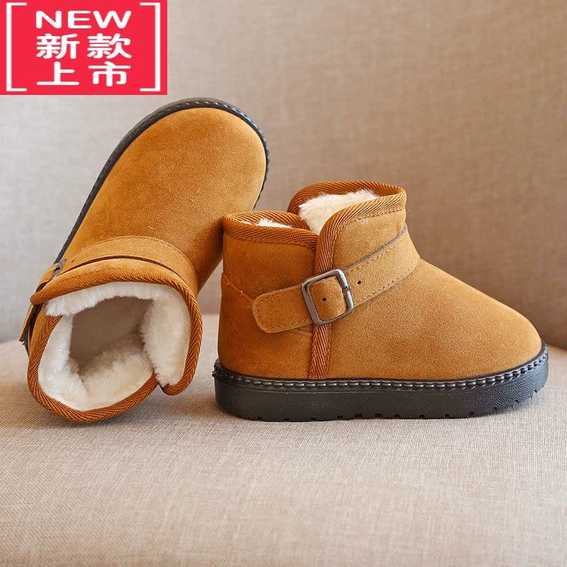 可莉允儿童棉鞋女童2022新款短靴冬季宝宝加绒男童防水冬天鞋靴子图片