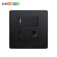 公牛(BULL)开关插座G07皓钻黑86型墙壁电源插座 五孔插座面板单双控多控开关