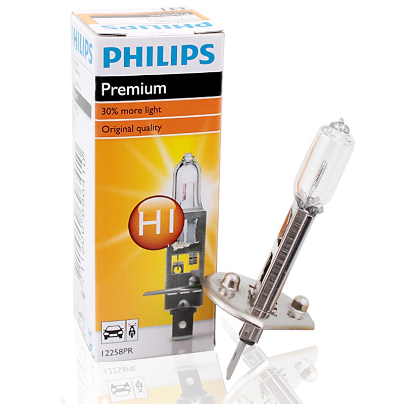 飞利浦(PHILIPS)小太阳石英灯H1-12258PR汽车灯泡大灯近光灯远光灯卤素灯 单支装