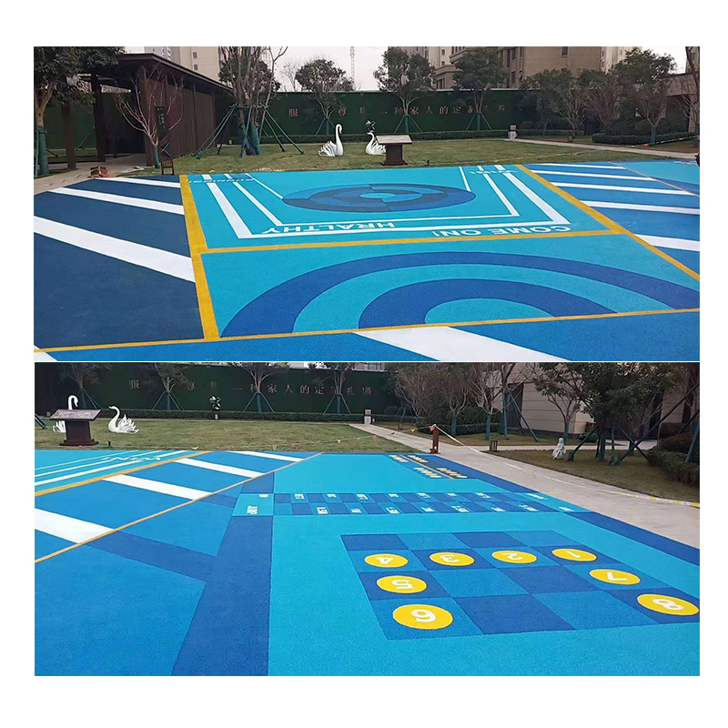 学校幼儿园室内外彩色弹性透气材料地坪运动场地橡胶跑道