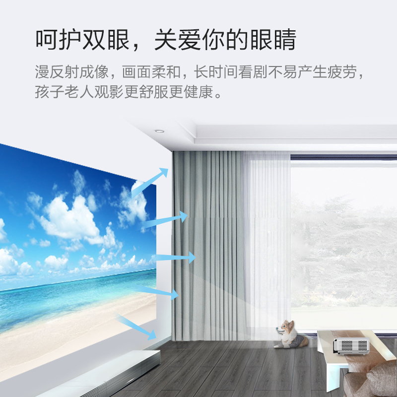 联想(Lenovo) L1000S投影仪家用办公 投影机 智能投影电视(1080P高清 无线同屏 梯形校正 高流明度)