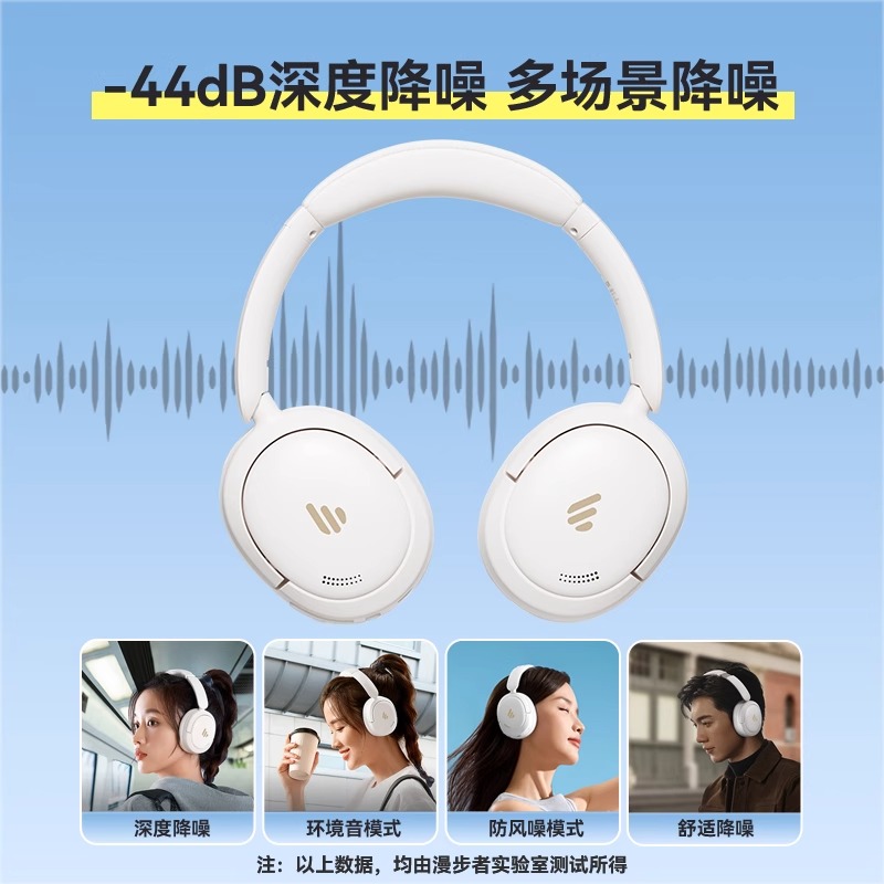 EDIFIER/漫步者Lark Pro头戴式蓝牙耳机820新款主动降噪金标无线超长续航 夜华黑高清大图