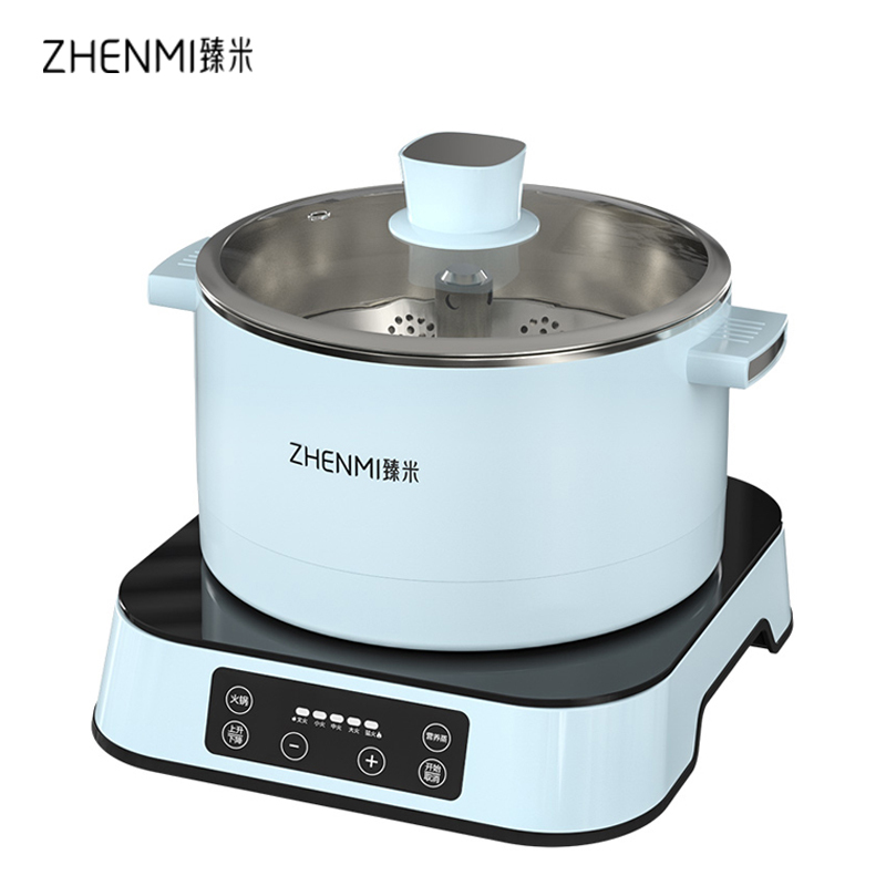 臻米小米有品智能自动升降电火锅锅家用多功能一体锅电热锅电煮锅插电分体H1绿