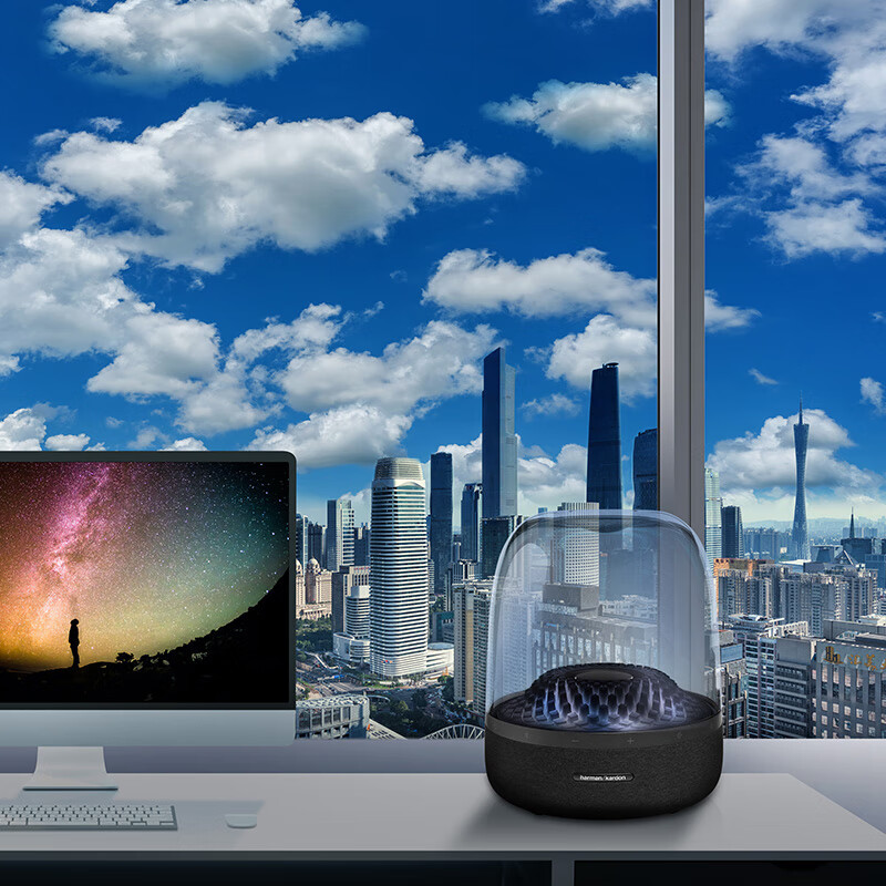 哈曼卡顿(Harman/Kardon)Aura Studio4 音乐琉璃四代4代 360°环绕立体声 菱形氛围灯效 桌面