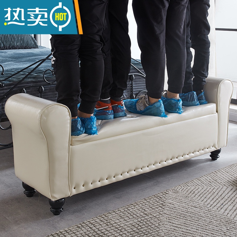 敬平家用换鞋凳储物长凳服装店沙发凳客厅多功能收纳床尾凳长方形卧室收纳凳高清大图