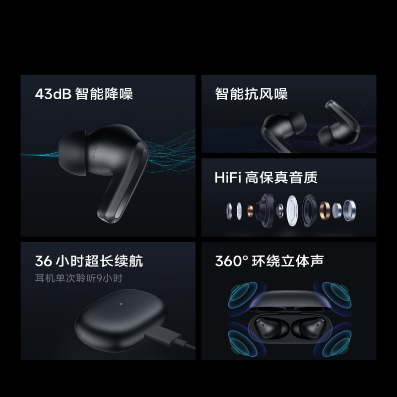 小米红米Redmi buds4 Pro真无线蓝牙耳机通话降噪耳机