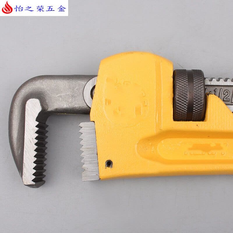 美式重型管子钳 水管钳 圆管钳 安装钳 手虎钳 管子扳手工具 轻型10寸(250)开口45mm图片