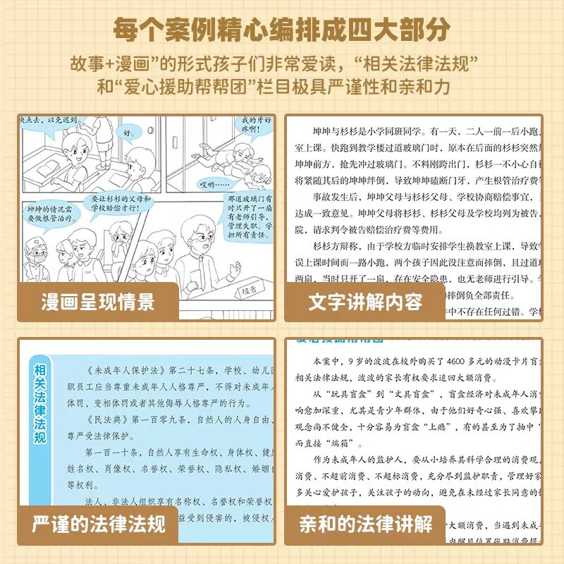 [全5册]漫画民法典入门+漫画小学生自我管理 [正版]漫画民法典入门安全长大启蒙漫画版小学生每天学点法律常识儿童心理学青高清大图