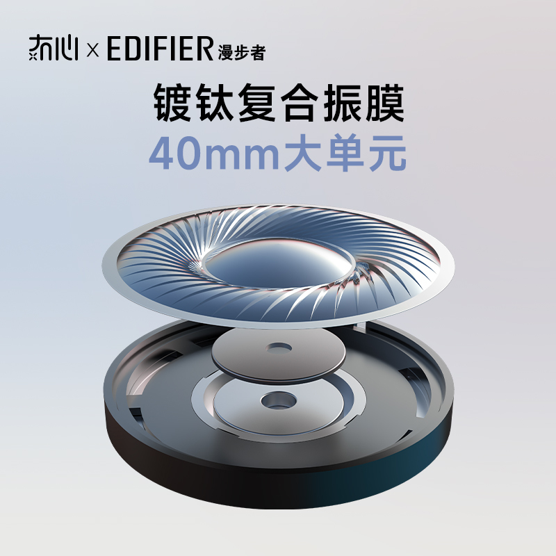 漫步者×冇心联名无线头戴式蓝牙耳机-月白