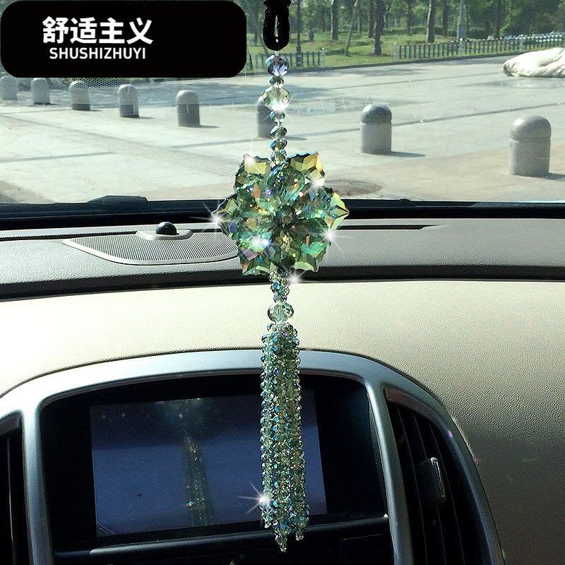 汽车挂件高档水晶饰品车内创意女士简约韩国后视镜保平安车载饰图片