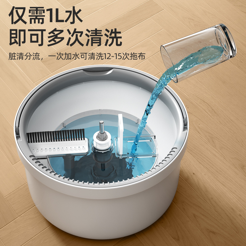 小窝厘 净污分离拖把套装清洁神器(拖把*1+纤维布*2+桶*1)高清大图