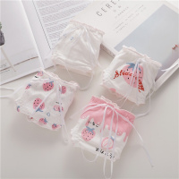 波迷娜(BOMINA)春夏季甜美柔软舒适速干小女生穿的内裤4条棉内裤女低腰可爱日系莓蝴蝶结面包裤女士少女学生三角裤