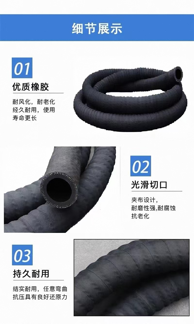 盛京联硕黑色钢丝橡胶管吸水胶管 内径350mm[14寸]6米 根高清大图