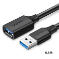 绿联USB 3.0延长线圆线黑色 镀镍头 0.5米 US129/40654 10个起订 单个价格(货期3-6天)