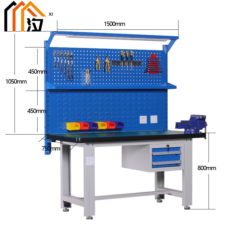 汐防静电钳工工作台 钳工桌150cm张高清大图