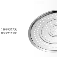 爱仕达 蒸锅 三层 304不锈钢家用厚底28cm 带蒸笼蒸屉 明火电磁炉通用QN1528