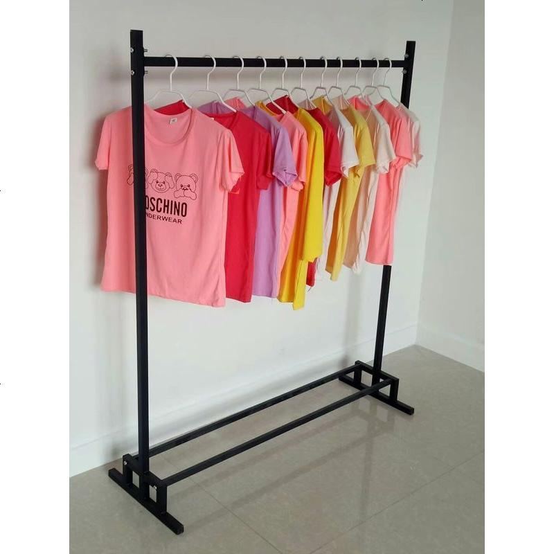 服装店衣架展示架卧室落地式挂衣架服装货架单杠中岛架带板