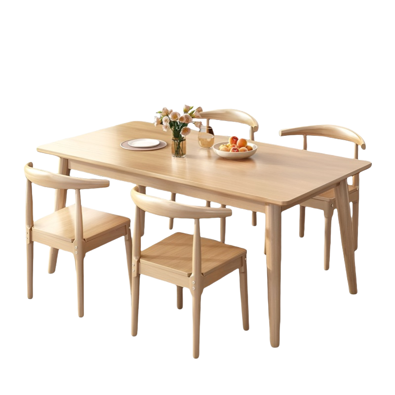 珂洋 餐桌椅组合 四人位(牛角椅) 套高清大图