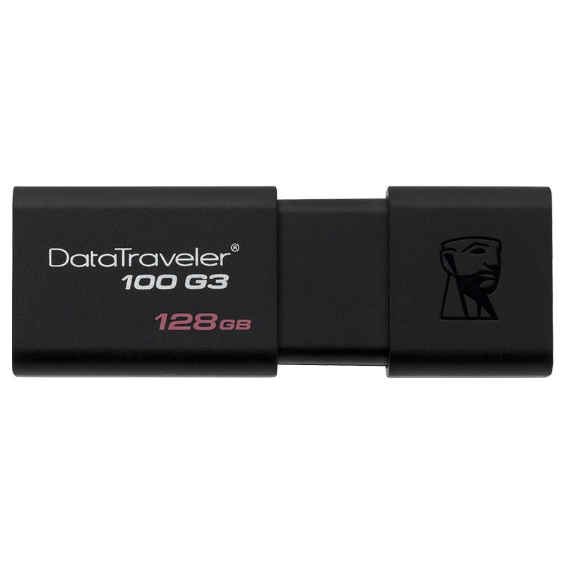 金士顿 USB3.0 DT100G3 系统投标车载优盘 高速U盘 128G 黑