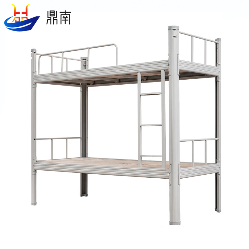 鼎南钢制上下铺学校宿舍床高低床工地员工双人床双层铁艺床 1.2米宽高清大图
