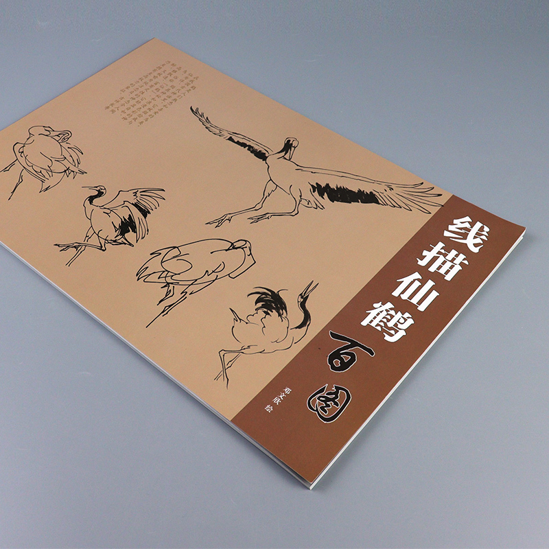 [正版]8开横幅线描仙鹤百图 邓文欣绘 艺术绘画国画花鸟画 硬笔速写 写生 默记 默写线描稿丹顶鹤摄影作品天津人民美
