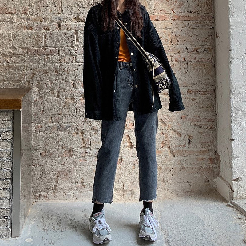 艳如飞大码牛仔裤女微穿搭胖mm宽松显瘦高腰九分直筒裤春秋200斤大码