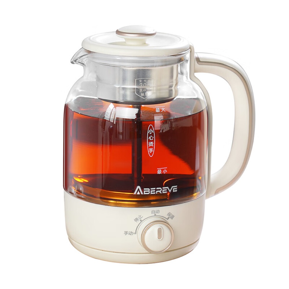 艾贝丽喷淋煮茶器家用1.5L旋钮调控电热水壶 ABL-ZC68 白