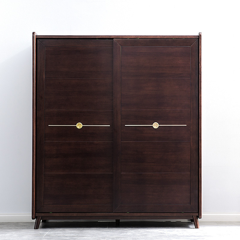 光明家具进口红斑马木全实木衣柜新中式卧室拉门衣柜9092101l181移门