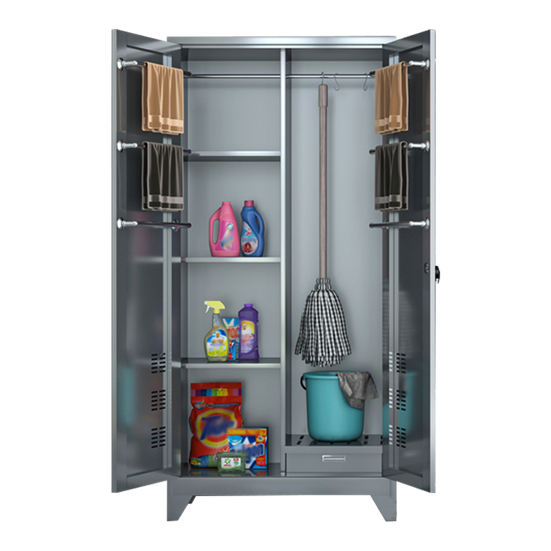 翼澜不锈钢清洁柜四格台高清大图