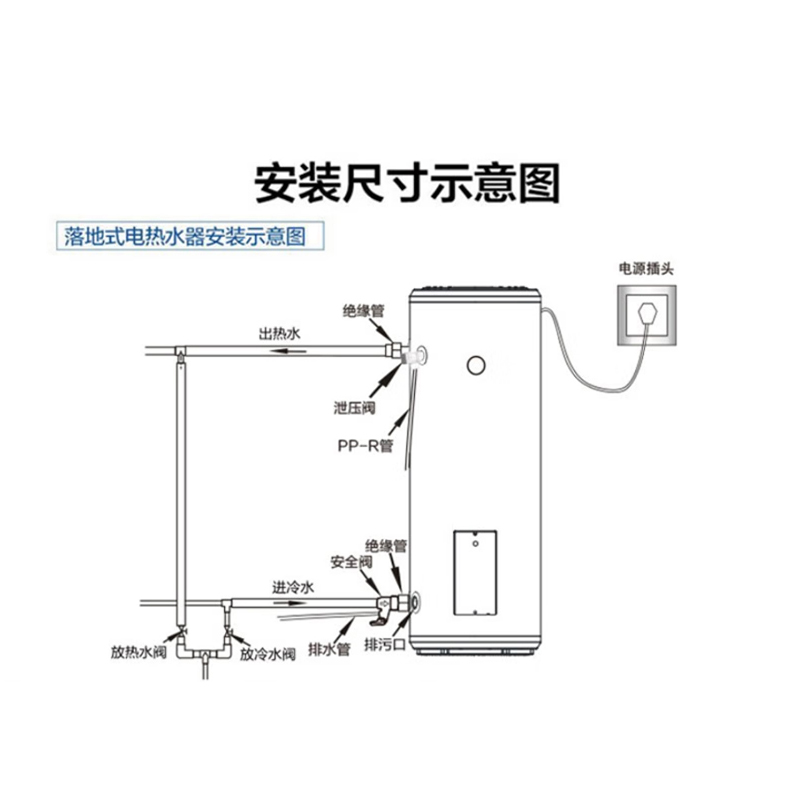 Haier/海尔电热水器200升大容量ES200F-LC 3KW大功率速热落地式中央全屋供水大容量储水式商用家用热水器高清大图