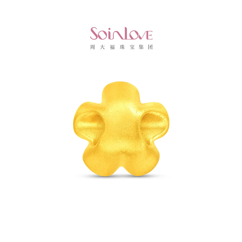 周大福SOINLOVE 宝藏女孩萌宠吉福小金豚黄金足金转运珠配绳多款VR1688高清大图
