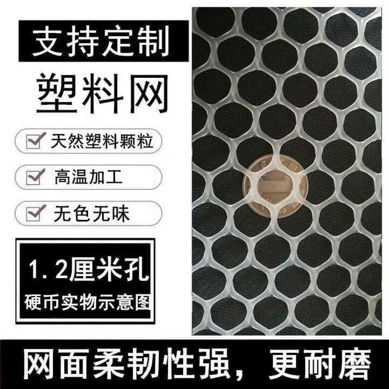 整卷阳台防抛防坠安全防护网格网防猫隔离网塑料网养殖育雏漏粪网 1.2厘米孔 40厘米宽5米长