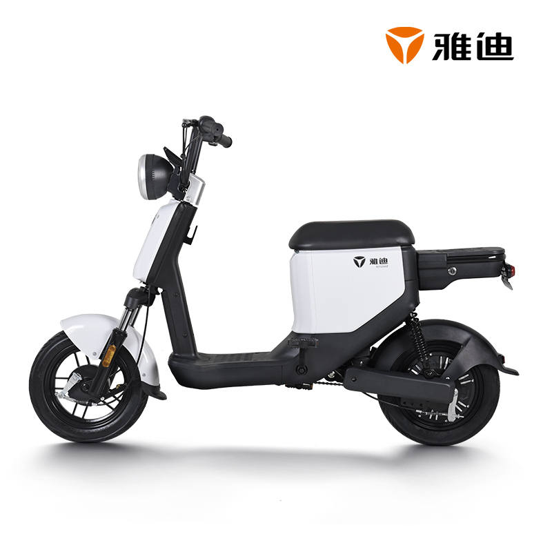 雅迪(yadea)新款时尚48V豪华电动车轻便代步踏板车电瓶车男女代步车轻便锂电池电动车 欧逸48V20AH[白色]