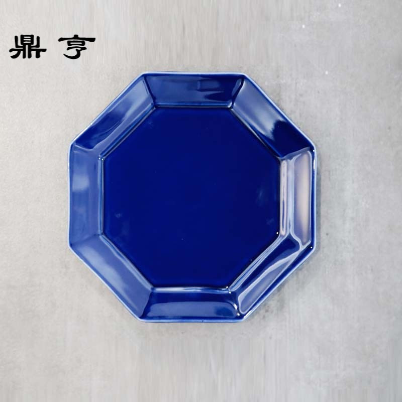 鼎亨原创景德镇高温陶瓷餐具中式创意餐盘平盘手工异形菜盘子果盘