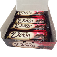 德芙( Dove) 香浓黑巧克力 排装巧克力 盒装516g(12条× 43g)办公室零嘴休闲零食