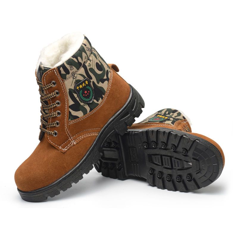 冬季劳保鞋工作鞋男加绒高帮保暖防寒耐磨钢头防砸防刺穿棉鞋女