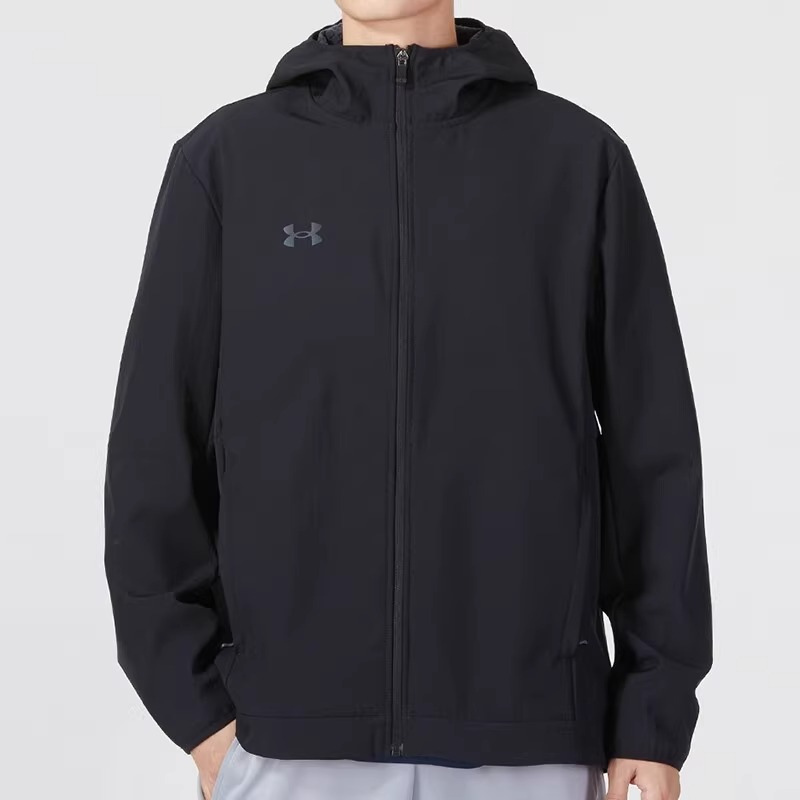 UA安德玛男装新款运动防风连帽宽松保暖休闲外套夹克22600401-001 ZP 22600401-001/黑色 XL