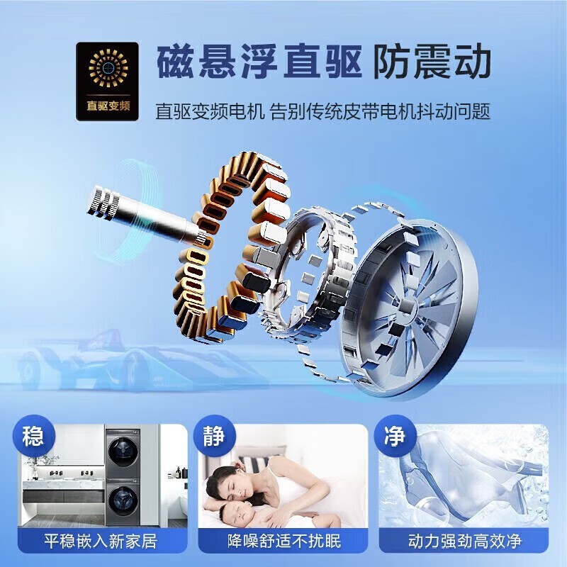海尔(Haier) 洗烘套装 10公斤容量 全自动上排水 XQG100-BD14376LU1+HGY100-F376U1高清大图