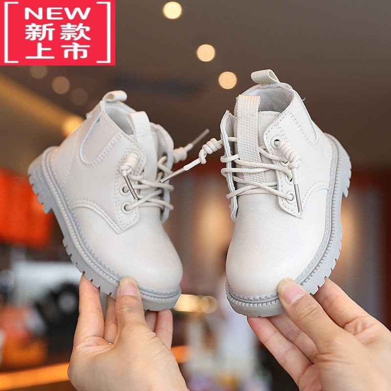 可莉允女童炸街马丁靴春秋款模特走秀黑色儿童靴子男童秋天两岁宝宝鞋子图片