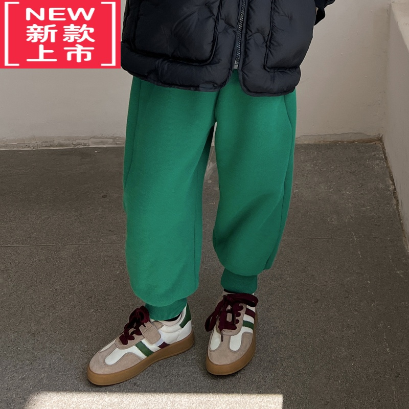 可莉允陈大猪女童裤子加绒秋冬2022新款休闲保暖束脚裤儿童加厚运动裤潮保暖裤