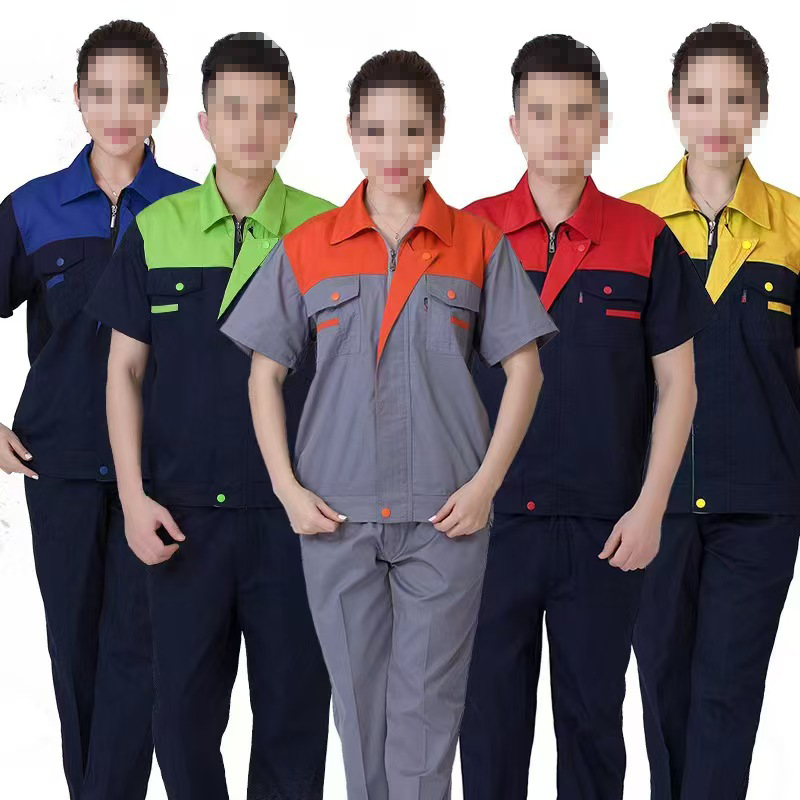 天富星 夏季工作服耐脏耐磨劳保服 短袖 套高清大图