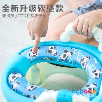 儿童坐便器宝宝小马桶婴幼儿抽屉式座便器 粉色奶牛软垫+刷子
