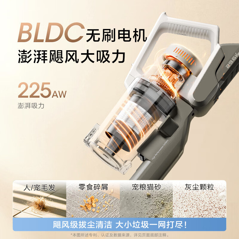 美的(Midea)吸尘器F20大功率超强吸力家用无线手持自集尘空间站绿光显尘宠物不倒灰F20station