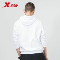 特步(Xtep)男装运动卫衣正品2018秋新款针织连帽上衣常规款套头衫882329059501