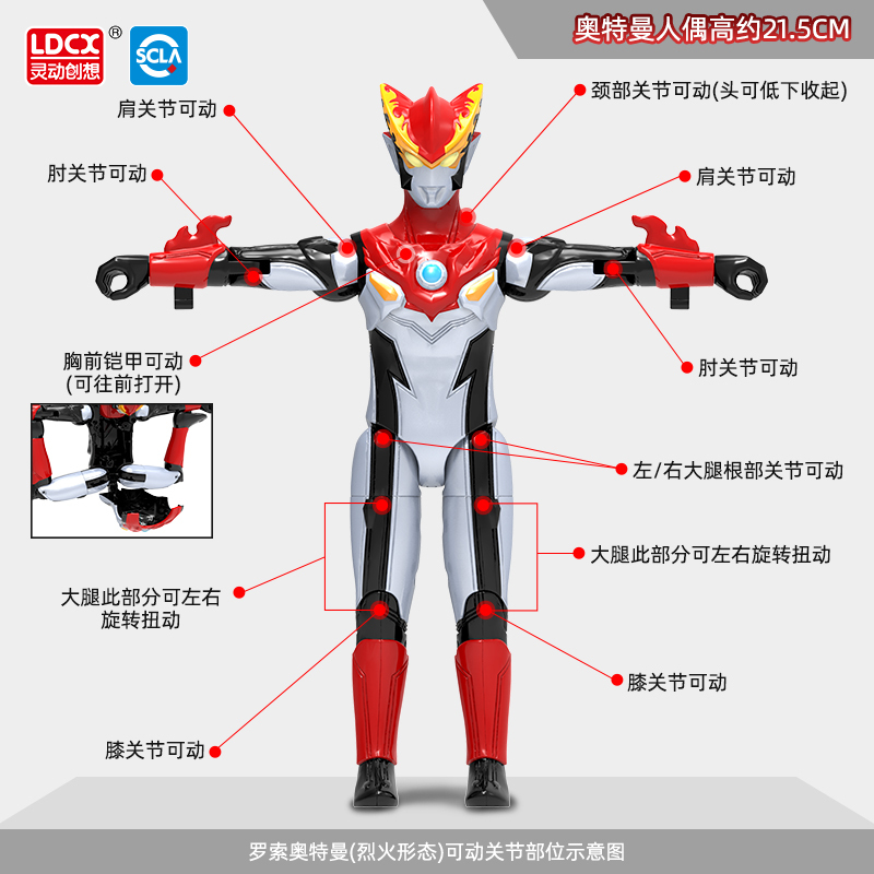 灵动创想欧布罗索可动玩偶变形奥特曼变身器欧布圣剑之环可动人偶 奥特变身欧布奥特曼(欧布原生)