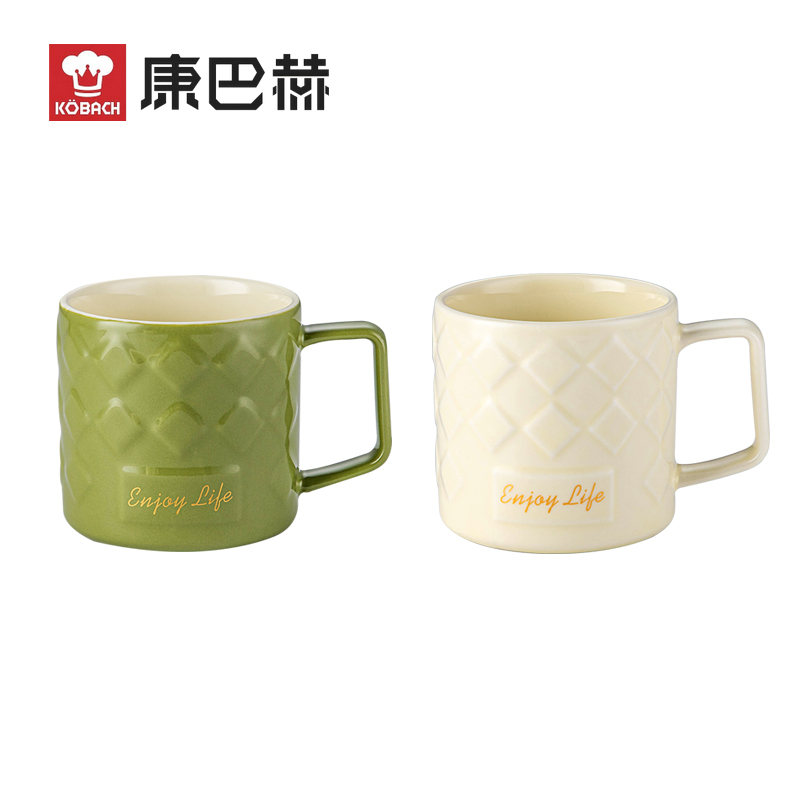 康巴赫 棱光陶瓷杯套装LPB-LG002 350ml*2(单位:套)
