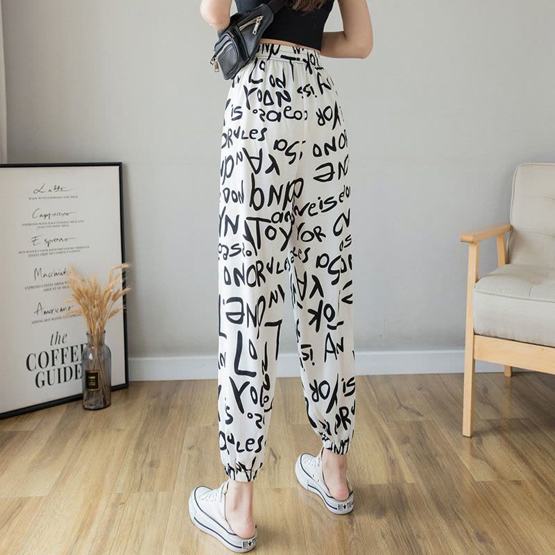 真维斯冰丝速干运动裤子女夏季薄款2022新款宽松显瘦哈伦休闲潮流图片