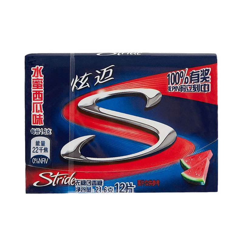 炫迈(Stride) 无糖口香糖21.6g(水蜜西瓜味)