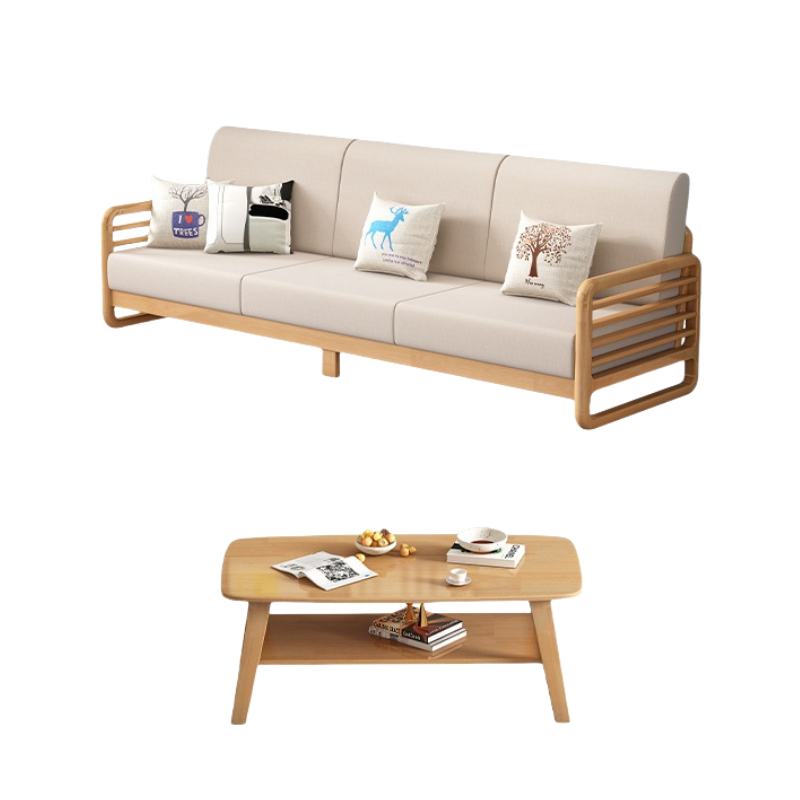 铭思达实木沙发三人+茶几套高清大图